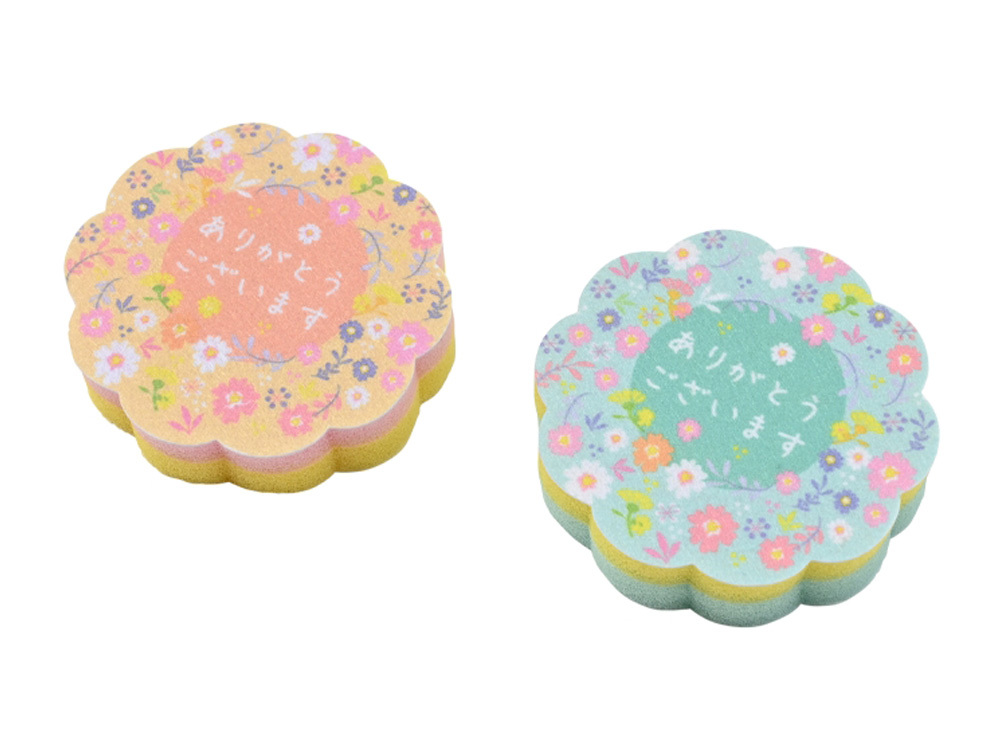 「ありがとうございます」ダイカットキッチンスポンジ（1コ入）